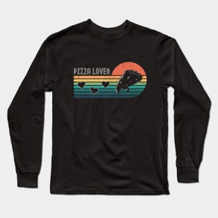 Pizza Lover Retro Sunset Long Sleeve T-Shirt